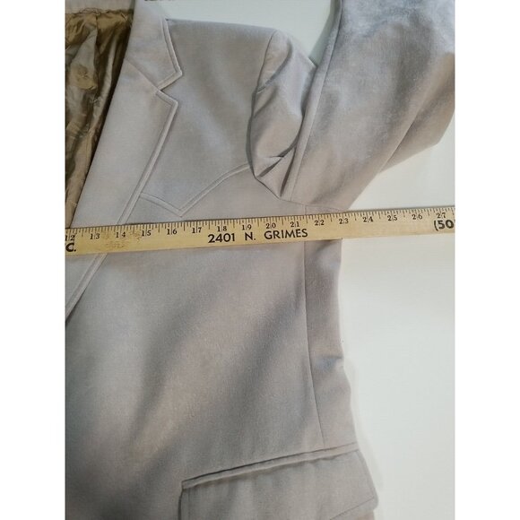 Circle S Dallas Texas Mens Blazer Sport Coat 46R Gray Micro Suede Two Button - Picture 6 of 12